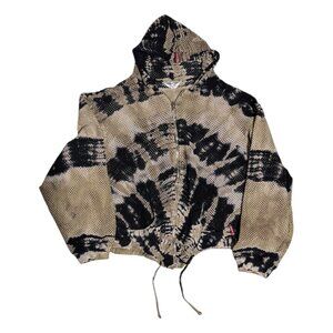 HARD TAIL Mesh Slouchy Cropped Designer Hoodie Sweatshirt Womens Medium